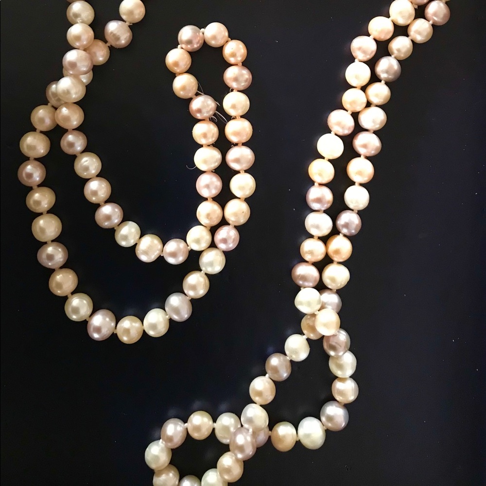 Champagne Fresh Water Pearl Necklace (45-58”) NWOT